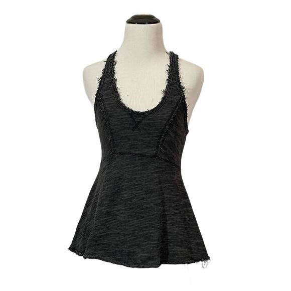 Free People Racerback Peplum Tank - Black/Gray - XS - Picture 1 of 12